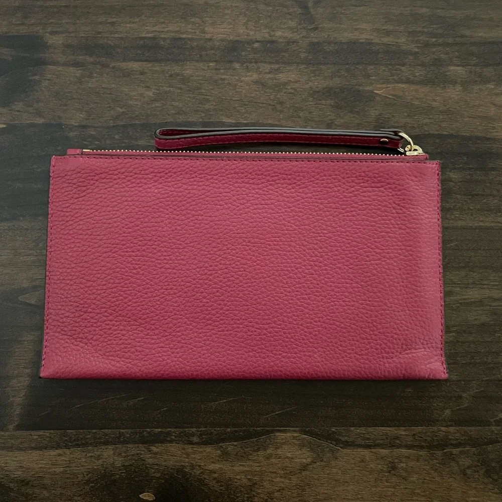 Michael Kors Jet Set Large Pebble Leather Zip Clutch Wristlet